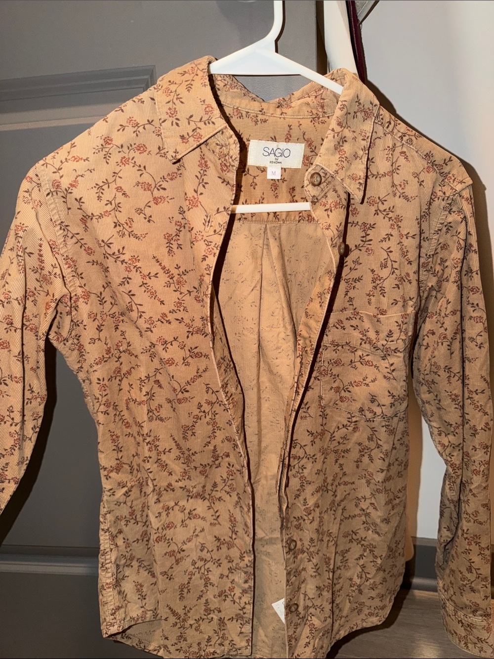 Japanese Tan Floral Print vintage shirt